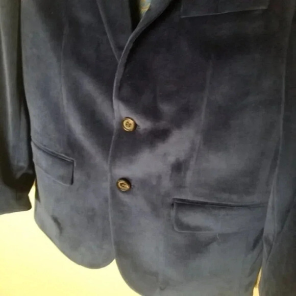 Ralph Lauren Navy Velvet Blazer Paisley Lined M - Picture 11 of 11